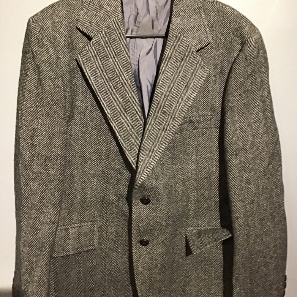 Clubman Club 400 Anderson Little Wool Sport Coat USA Chevron pattern 36 R